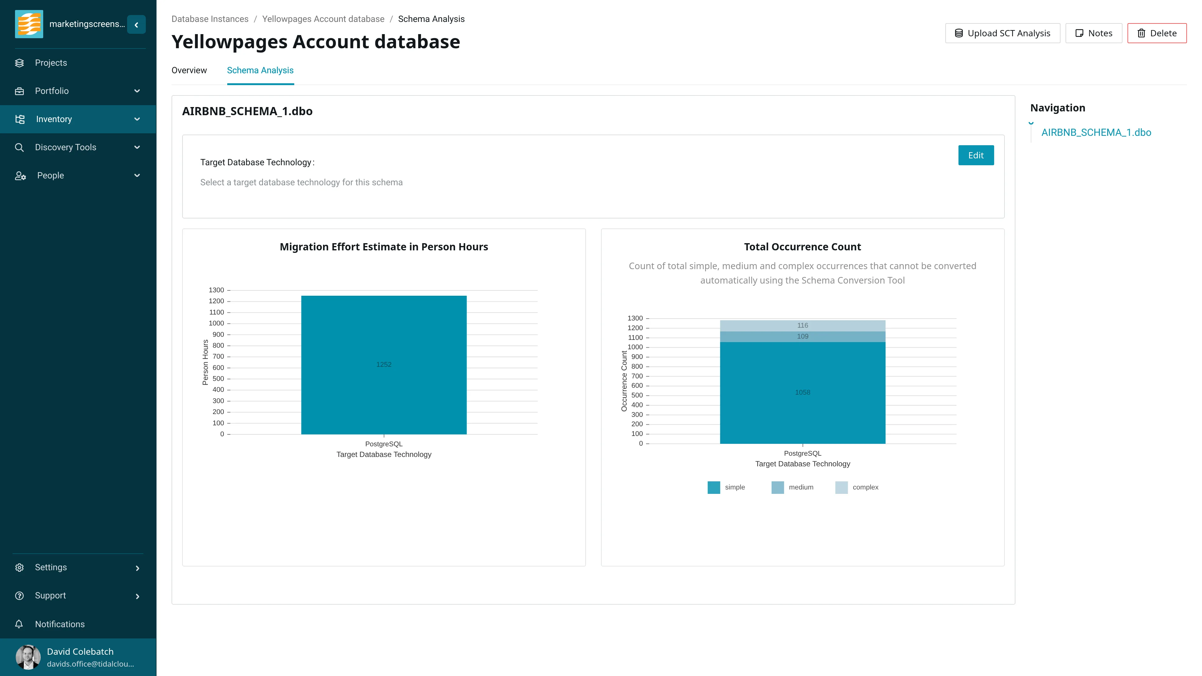 Tidal Accelerator database analysis